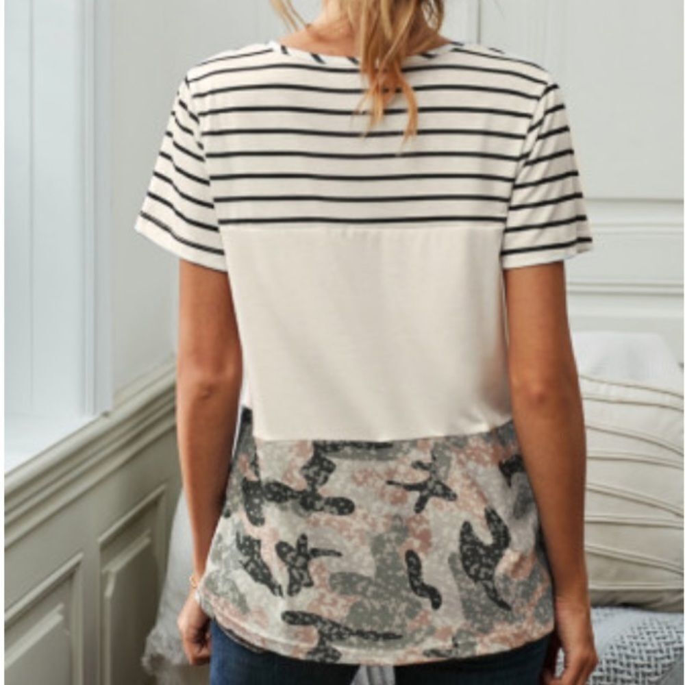 Camo Colorblock Pocket Tee - Picture 7 of 7